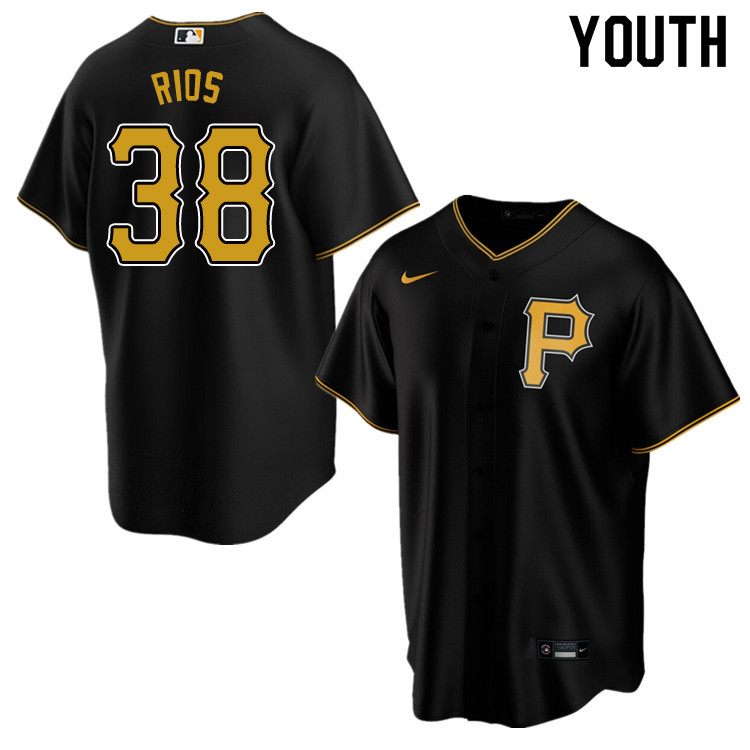 Nike Youth #38 Yacksel Rios Pittsburgh Pirates Baseball Jerseys Sale-Black